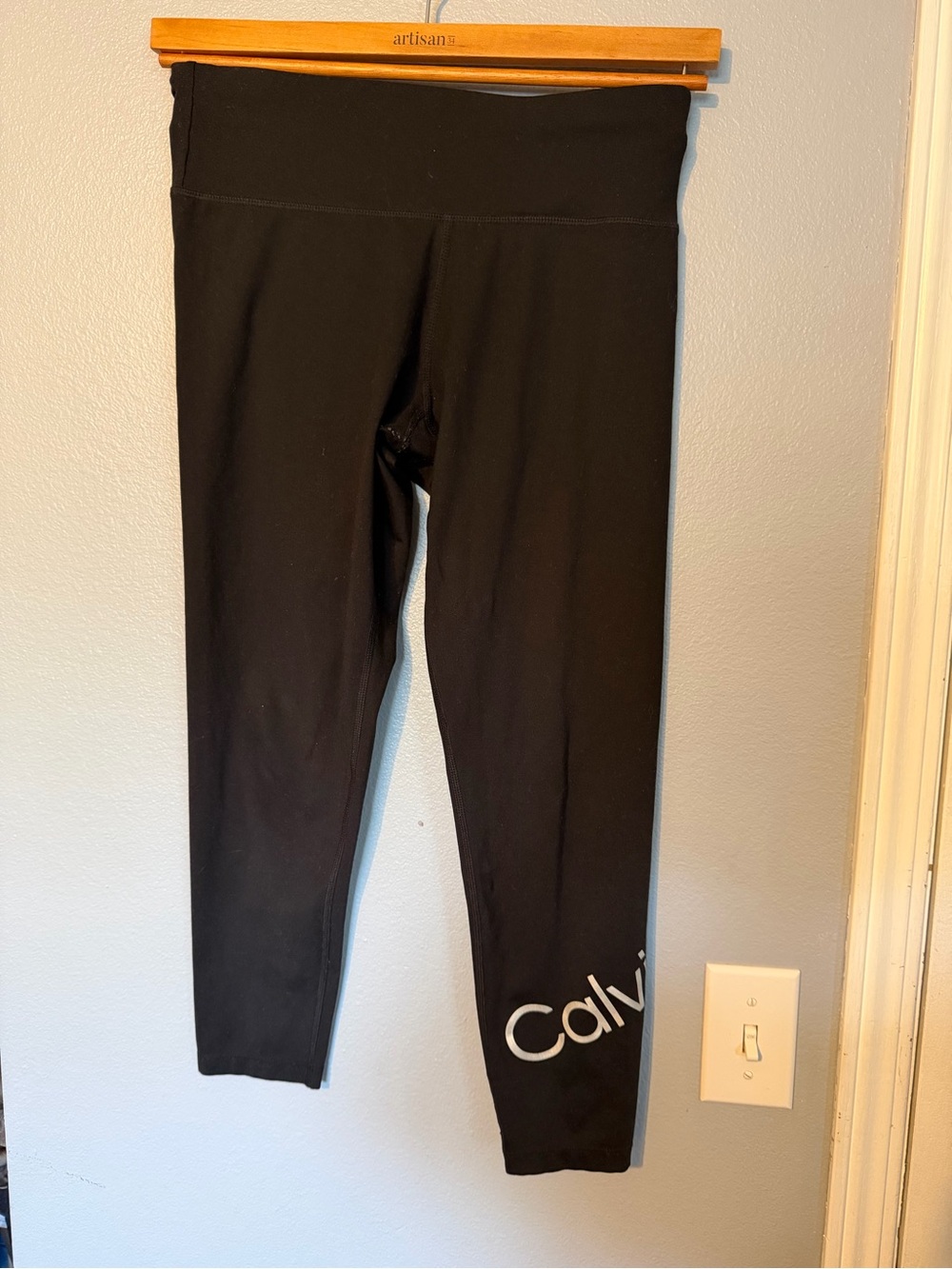 Calvin Klein Black Girls' Logo Side Crop Leggings